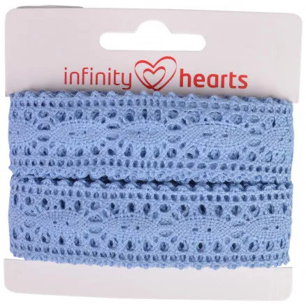 Infinity Hearts nėrinių juostelė poliesteris 25mm 05 mėlyna - 5m