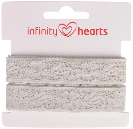 Infinity Hearts nėrinių juostelė poliamidas 20mm 72 pilka - 5m