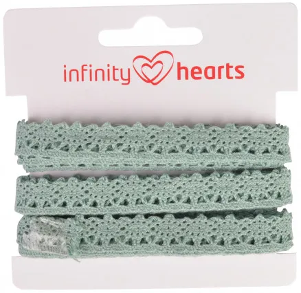 Infinity Hearts poliesterio nėrinių juostelė 11mm 06 pilka - 5m