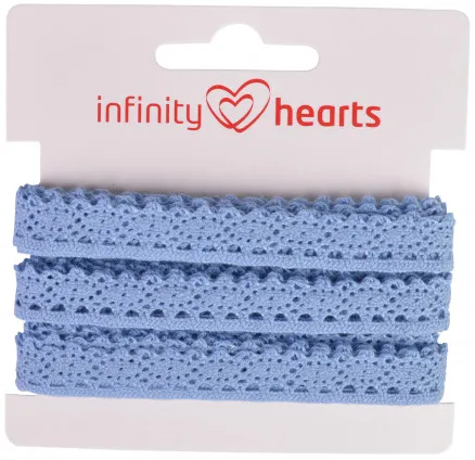 Infinity Hearts nėrinių juostelė poliesteris 11mm 05 mėlyna - 5m
