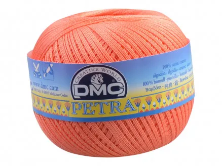 DMC Petra nr. 8 Nėrimo siūlai Unicolor 5608 Koralas