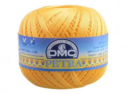 DMC Petra nr. 8 Nėrimo siūlai Unicolor 5742 Ryškiai geltona