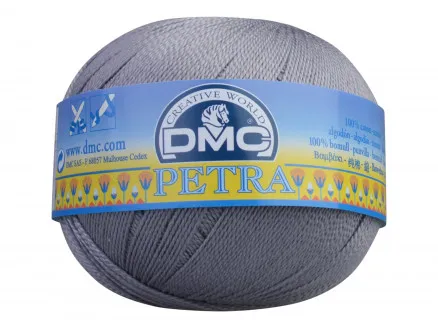 DMC Petra nr. 8 Nėrimo siūlai Unicolor 5414 Vidutinė pilka