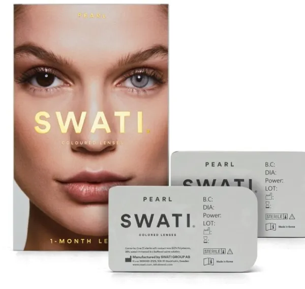 SWATI - Spalvoti kontaktiniai lęšiai 1 mėnuo - Pearl